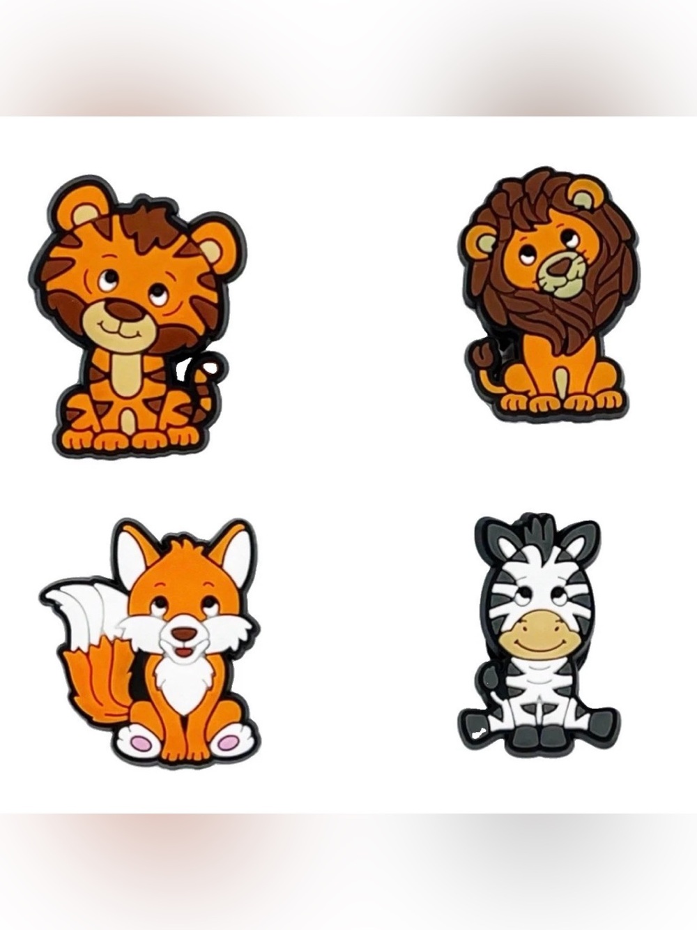 4 Pieces Jungle Animals Shoe Charms For Croc Shoes